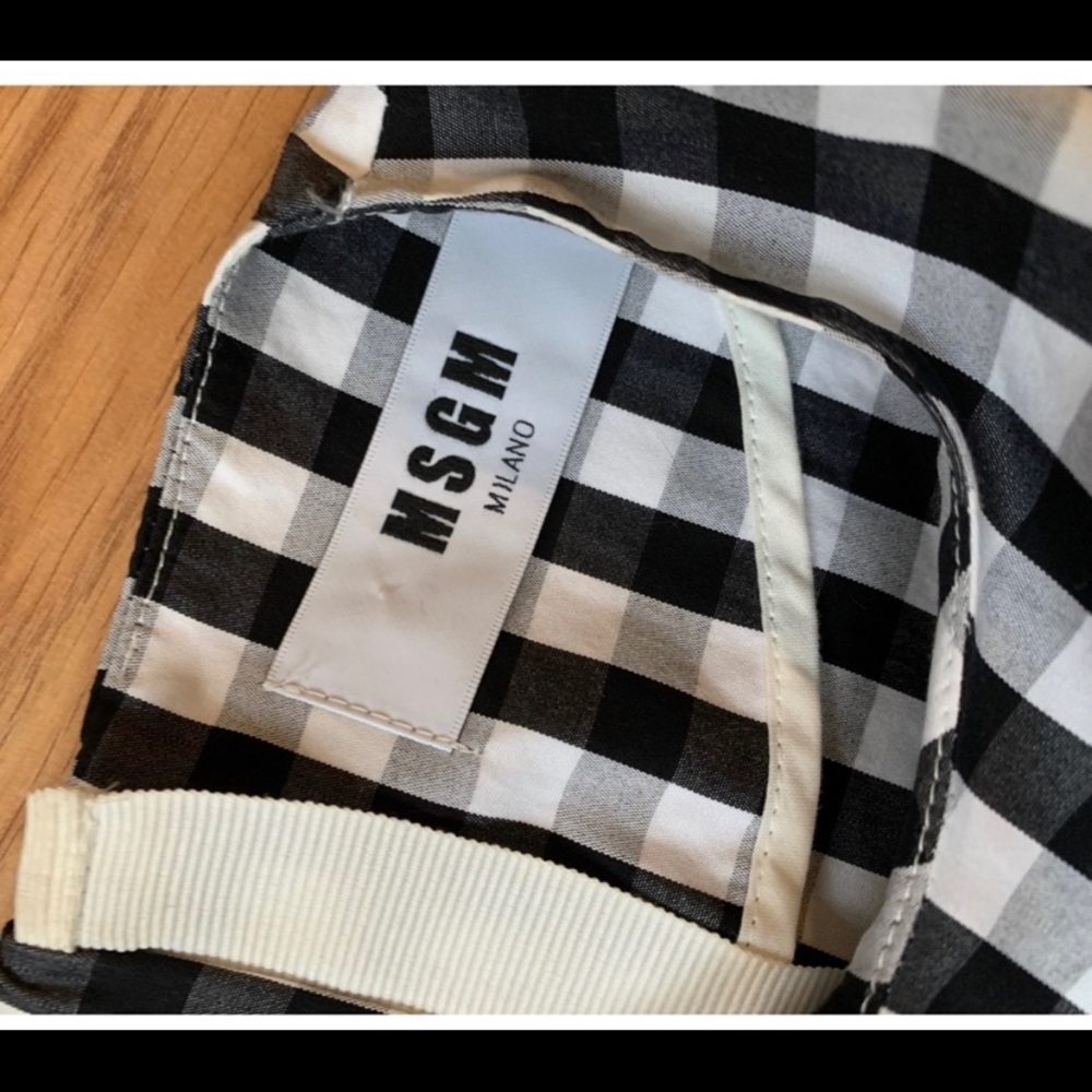 MSGM—Check Ruffled Detailed Blouse | Black 99 - Picture 4 of 6